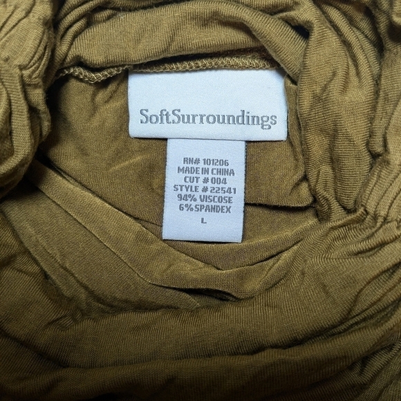 Soft Surroundings Bronze Viscose Jersey Knit Long Sleeve High Neck Longline Top - Picture 5 of 6